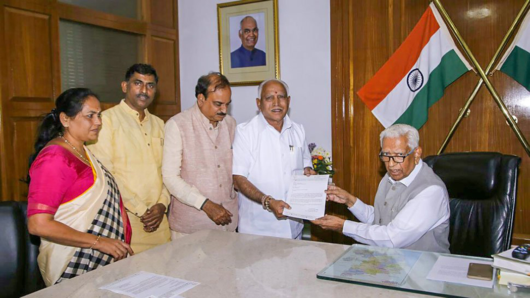 Governor invites Yeddyurappa to be sworn in as Karnataka cm
